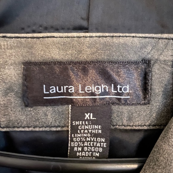 Laura Leigh Ltd Vintage Greyish Black Genuine Leather Jacket - Picture 2 of 8